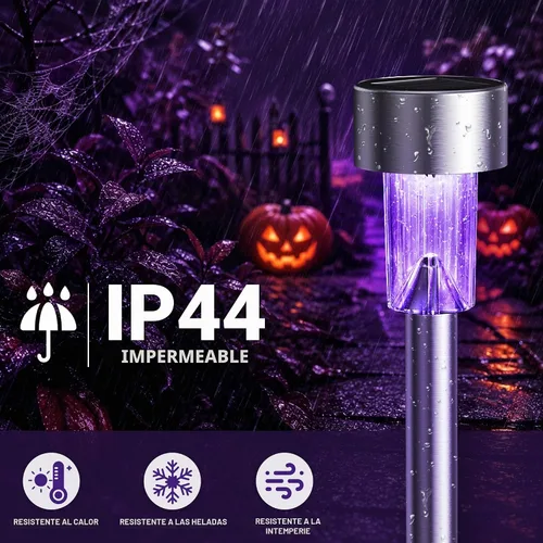 Vista 3 de GIGALUMI 16 Pack Purple Solar Halloween Lights,Outdoor Halloween Decoration