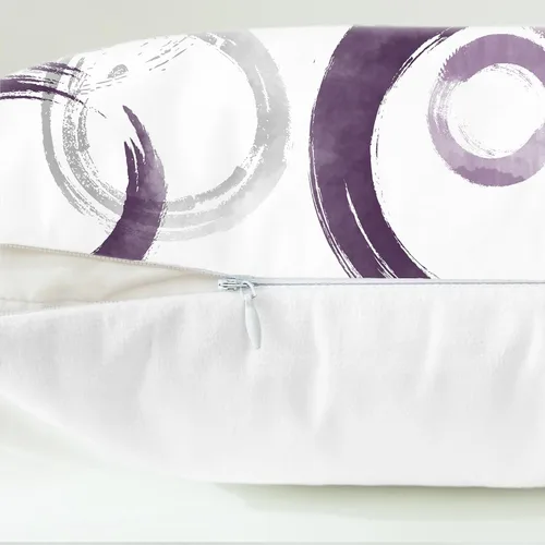 Vista 6 de CaliTime Juego de 2 fundas de almohada decorativas con estampado de círculos geométricos de tinta y lavado, para sofá, cama, decoración de casa