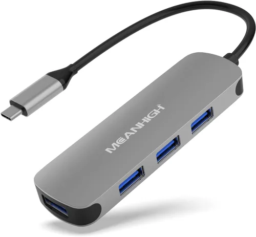 Vista 8 de Concentrador USB, 3.0 de 4 puertos ultradelgados de datos USB con cable extendido de 4 pies compatible con MacBook, Mac Pro, Mac mini, iMac, Surface
