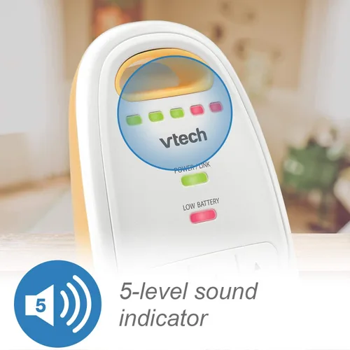 Vista 5 de VTech Monitor de Audio para Bebés Mejorado con Batería Recargable, Largo Alcance y Sonido Cristalino (Paquete de 4)