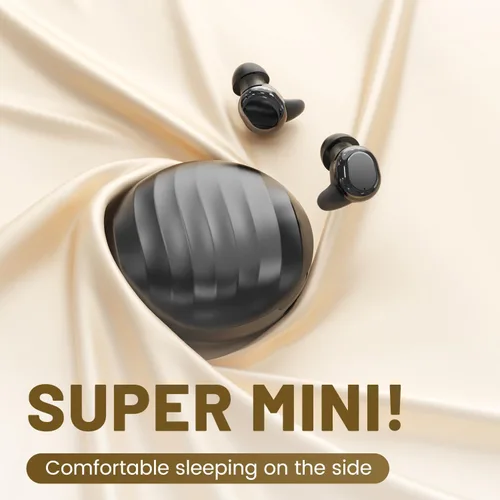 Vista 4 de Mini auriculares Bluetooth invisibles, Bluetooth 6.0 con cancelación de ruido para dormir de lado, auriculares pequeños ajuste cómodo para dormir