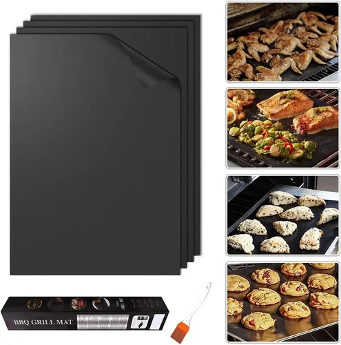 Vista 8 de Paquete de 2 forros para horno grandes de 17 x 25 pulgadas para la parte inferior del horno de gas eléctrico, reutilizables, gruesos y resistentes