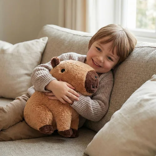 Vista 4 de WEIGEDU Peluche de Nutria Gigante de Peluche – 31 cm de Suave Juguete Kawaii para Niños y Adultos, Peluche de Animal Lindo Marrón, Almohada