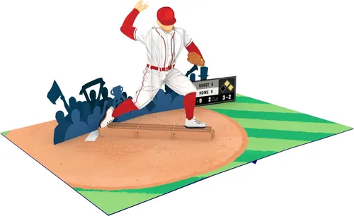 Vista 7 de Béisbol – Tarjeta de felicitación 3D desplegable para todas las ocasiones – amor, cumpleaños, Navidad, deportes, felicitaciones – Nota de mensaje