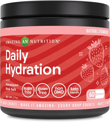 Vista 8 de Amazing Nutrition Hidratación diaria, polvo de electrolitos, 30 porciones, empaquetado con minerales esenciales, sin azúcar, apto para dieta