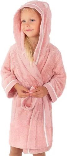 Vista 11 de Bata de baño premium suave para niños pequeños - Bata de bambú de rayón para niños con capucha - Bata para niños y niñas Beige
