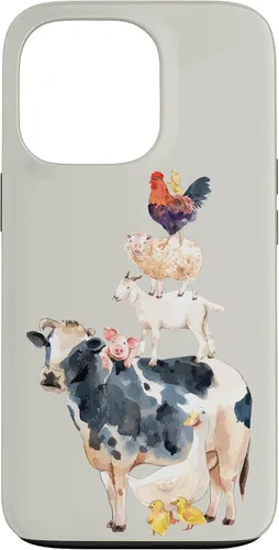 Vista 10 de Cute Animals Cow Chicken Pig Farmer Animal Lover Case for iPhone 17