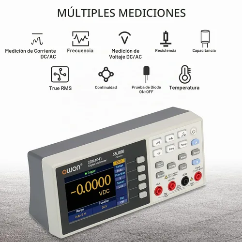 Vista 5 de OWON XDM1041 USB/RS232 Multímetro digital 55000 cuentas de alta precisión Medidor universal de temperatura de escritorio multímetros con pantalla