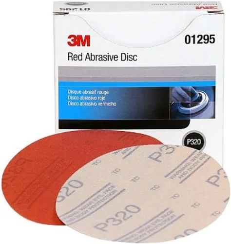 Vista 17 de 3M Hookit 01303 - Disco abrasivo rojo, 5 pulgadas, grano 40+ sin agujero, paquete de 25 para lijado automotriz, lijado de imprimación, lijado