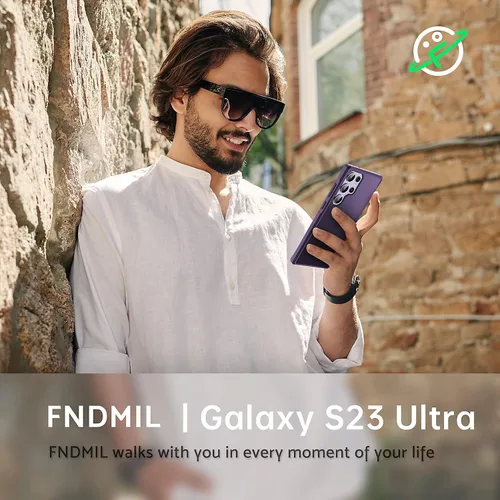 Vista 7 de Funda translúcida mate para Galaxy S23 Ultra - Antihuellas, a prueba de golpes, silicona delgada y PC dura, 6.8" 2023, morado