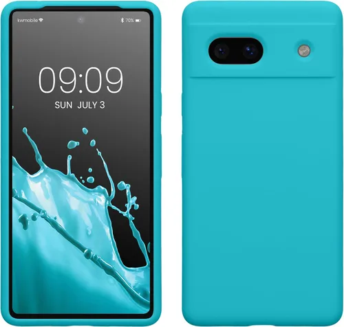 Vista 55 de kwmobile Funda Compatible con Google Pixel 6 Pro - Funda de Teléfono de Silicona TPU con Acabado Suave - Azul Caribe