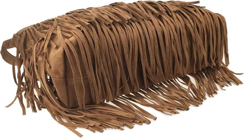 Vista 6 de HOXIS Bolso bandolera de cuero de ante sintético con borla para mujer