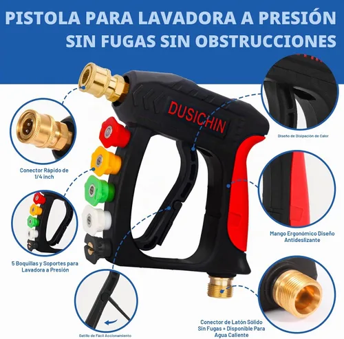 Vista 7 de Pistola de alta presión para lavar, 3000 PSI Max, 5 puntas de presión DUSICHIN DUS 220