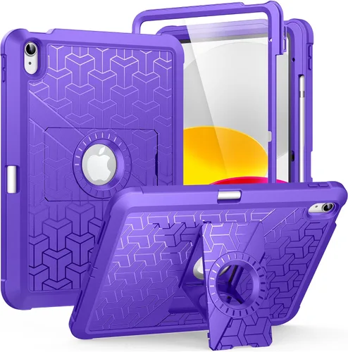 Vista 12 de MoKo Funda para iPad (A16) de 11ª/10ª generación 2025/2022, resistente a prueba de golpes, doble capa protectora de cuerpo completo, protector