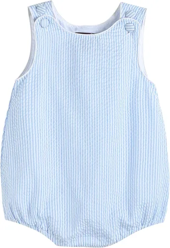 Vista 13 de Lil Cactus - Pelele de una pieza con diseño de burbujas, estilo seersucker o cuadros de gingham, para bebés y niños pequeños café Gingham