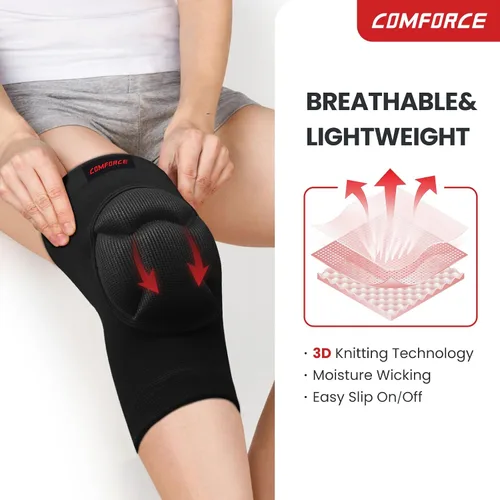 Vista 3 de Rodilleras para hombres, mujeres y niños, rodillera antideslizante, rodilleras de esponja suave y transpirable para voleibol, baloncesto, tareas