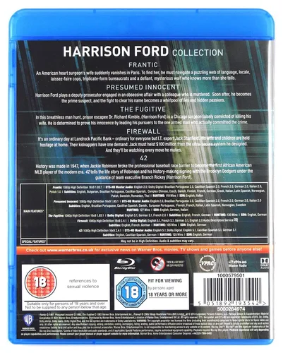 Vista 2 de Harrison Ford Collection Blu-ray 2015 Region Free