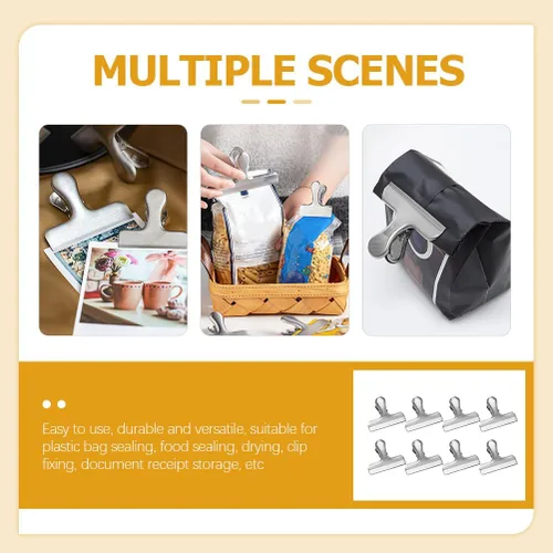 Vista 4 de 8 clips de chips resistentes para bolsas de alimentos, accesorios de clip portátiles para cocina, oficina, escuela, accesorios