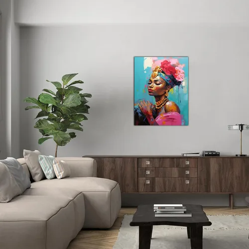 Vista 167 de Arte de pared afroamericano, decoración de rey y reina bailarín negro para sala de estar, arte de pareja de amor negro para dormitorio, lienzo