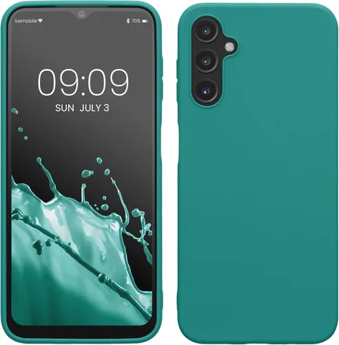 Vista 201 de kwmobile Funda compatible con Samsung Galaxy A12 - Funda protectora de silicona TPU suave y delgada - Azul Báltico