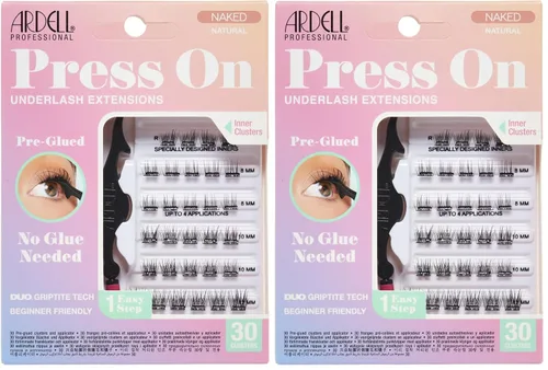 Vista 6 de Ardell Naked Press On Lashes - Extensiones de pestañas pre-pegadas en racimo, autoadhesivas, volumen suave natural, sin necesidad de pegamento, 1
