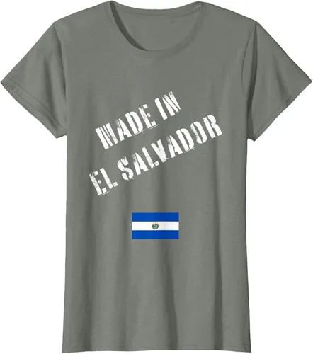 Vista 8 de Camiseta divertida Made in El Salvador con bandera