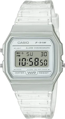 Vista 6 de Casio F91W Series Digital Watch Water Resistant LED Light 1/100 SEC Stopwatch Regular Time Keeping (HR, Min, SEC, PM, Date, Day) Daily