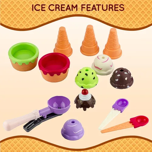 Vista 2 de Dulces Regalos Liberty Imports, juego de helados con puesto de comida rápida para niños