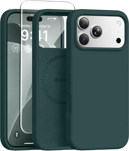 Vista 114 de GONEZ Funda magnética para iPhone 12 Case / 12 Pro Case, compatible con MagSafe, [protector de pantalla + protector de lente de cámara], funda