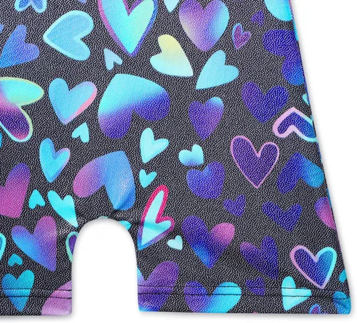 Vista 4 de EQSJIU Leotardos de gimnasia para niñas y niños, diseño de mosaico de arco iris, sirena, mariposa, estrellas, leopardo, galaxia, teñido anudado