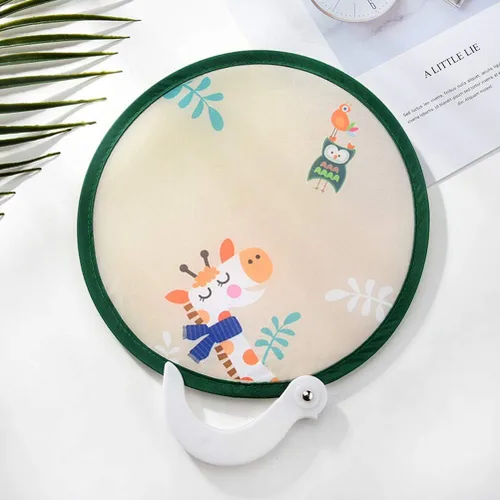 Vista 4 de NUOBESTY Ventilador plegable de mano redondo de estilo japonés, ideal para decoración de bodas, cumpleaños, 4 piezas