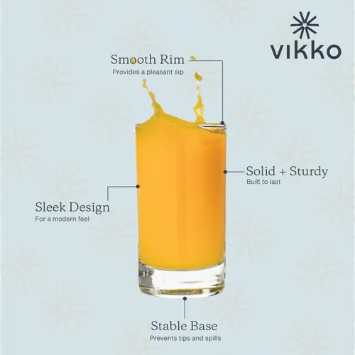 Vista 2 de Vikko Mini vasos de jugo, vasos de vidrio pequeños de 4.75 onzas, juego de 6 vasos de jugo gruesos y duraderos, vasos de jugo de base pesada de 2.1