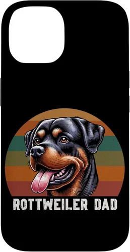 Vista 4 de Rottweiler Dad Rottie Father Dog Parent Father's Day Retro Case for iPhone 16