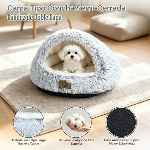 Vista 2 de YooxArmor Cama redonda para gatos, cama para perros pequeños y medianos Gris