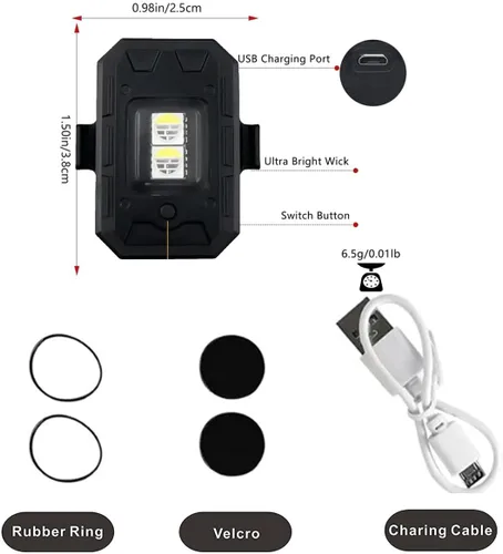 Vista 4 de Luces estroboscópicas impermeables para dron, iluminación estroboscópica anticolisión, batería de larga duración RGB luces LED para DJI Mini 2/Air