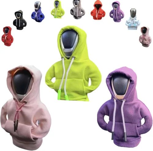 Vista 28 de Funda para palanca de cambios de automóvil, suéter divertido con pomo de palanca de cambios, sudadera con capucha para decoración y protección