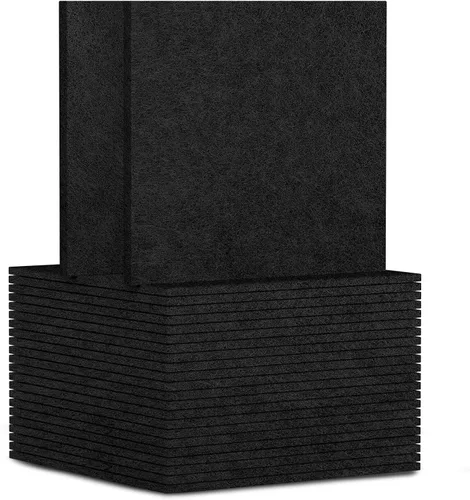 Vista 22 de TroyStudio 20 piezas de paneles acústicos autoadhesivos - Paneles absorbentes de sonido de 12 x 12 x 0.32 pulgadas, paneles de sonido decorativos