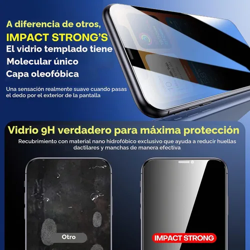 Vista 3 de ImpactStrong Protector de pantalla de privacidad antiespía para iPhone 11 / iPhone XR (6.1 pulgadas), vidrio templado 9H, resistente a roturas