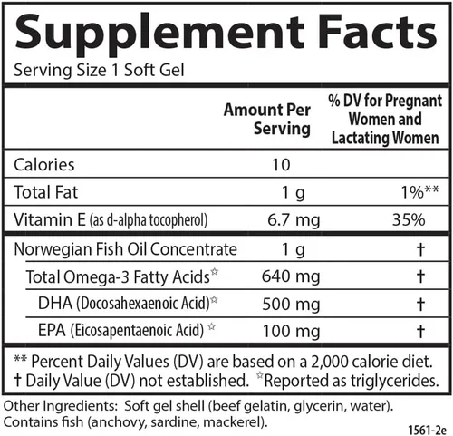 Vista 4 de Carlson - DHA de la madre, 500 mg de DHA, apoyo prenatal, desarrollo fetal y salud inmunológica, 120 cápsulas blandas