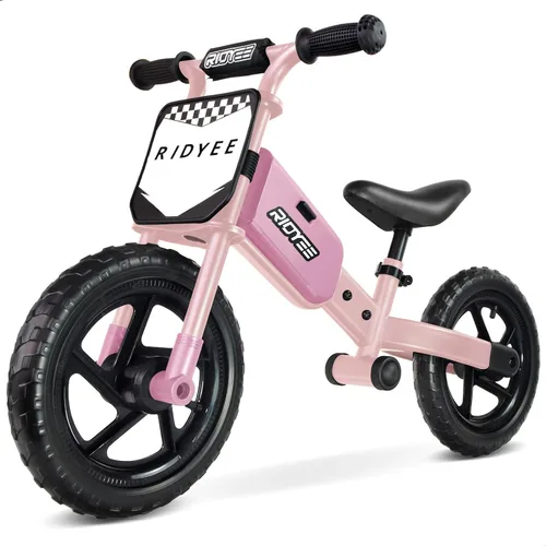 Vista 7 de RIDYEE Bicicleta de equilibrio para niños de 2 a 5 años con ajuste sin herramientas, dirección limitada, reposapiés, placa de nombre personalizada