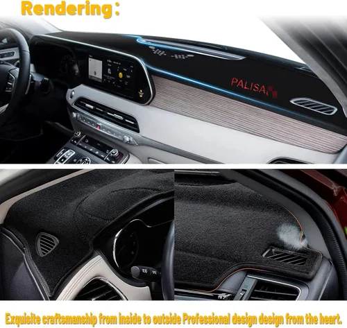 Vista 5 de Tapete antideslizante para tablero de instrumentos compatible con Hyundai Palisade 2020 2021 2022 (sin HUD)