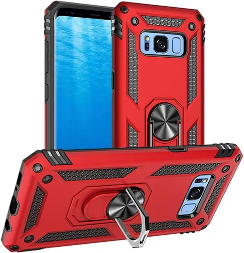 Vista 50 de Yiakeng Funda para Samsung Galaxy S8, Samsung S8, funda protectora de grado militar con anillo para Samsung Galaxy S8 (verde militar)