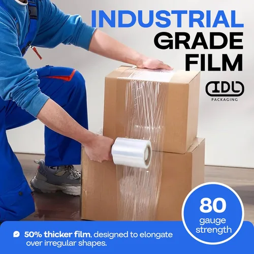 Vista 6 de IDL Packaging Mini rollo de envoltura elástica de 5 pulgadas x 1000 pies