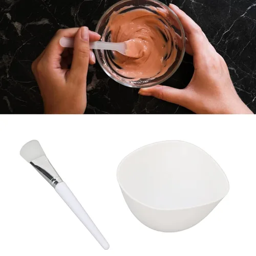 Vista 3 de Juego de cuencos de máscara facial, juego de cuencos de mezcla de máscara facial de silicona plegable para sueros