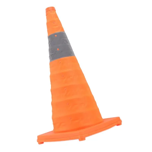 Vista 2 de Conos de tráfico plegables con collares reflectantes, cono naranja de seguridad desplegable multiusos con base rellenable para entrenamiento