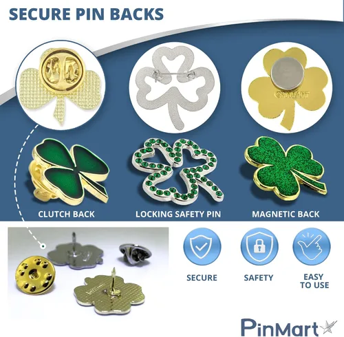 Vista 7 de PinMart Pin de solapa para el día de San Patricio, joyería para mujeres y hombres, pin de celebración de la cultura irlandesa, peltre fundido