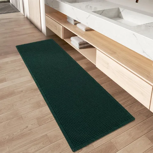 Vista 74 de AMOAMI Tapete de baño mejorado con diseño de gofre, súper absorbente, antideslizante, para suelo de baño, lavable a máquina, con borlas, tapetes
