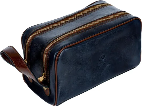 Vista 11 de Time Resistance Bolsa de cosméticos de cuero - Kit de aseo italiano Dopp (negro)