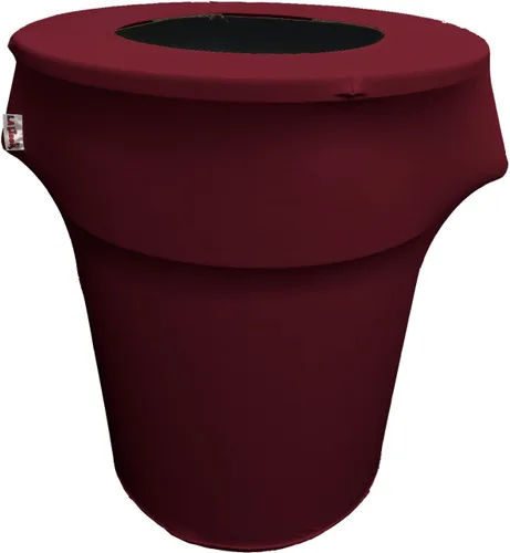 Vista 50 de LA Linen Funda elástica de elastano ajustable para cubo de basura Slim Jim de 23 galones, cubierta de contenedor de residuos, decoración de patio