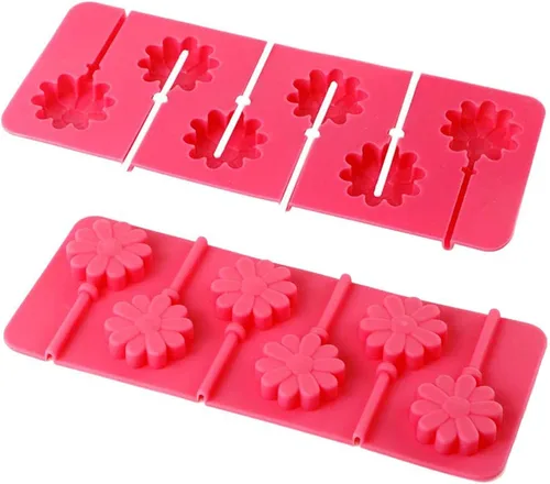 Vista 11 de Webake Moldes de piruleta de conejo para dulces de chocolate, 6 agujeros de silicona de conejo con palitos de piruleta, bonitos moldes de Pascua